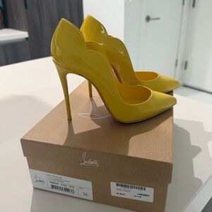 Christian Louboutin Yellow Patent Leather Pumps